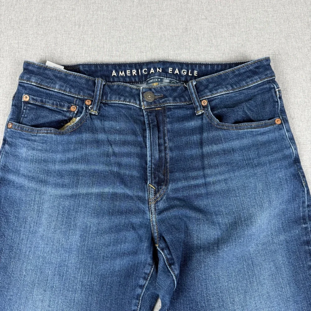 American Eagle Mens Athletic Skinny Jeans Blue 34x36 Tall Distressed Casual